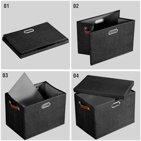 15" Fabric Storage Box with Lids - Image 6