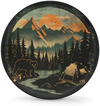 Forest Mountain Bear Animal Spare Tire Cover Waterproof Dust-Proof Spare Wheel by Unknown