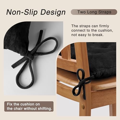 OVOV 1 Pack Chair Cushions for Dining Chairs 15.5"x15.5" Black - Image 3