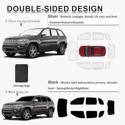 KMF 8pcs Sun Shades for Jeep Grand Cherokee 2011-2021 Accessories, Full Thicken - Image 4