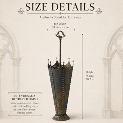 Vintage Umbrella Stand for Entryway, Metal Umbrella Holder - Image 2