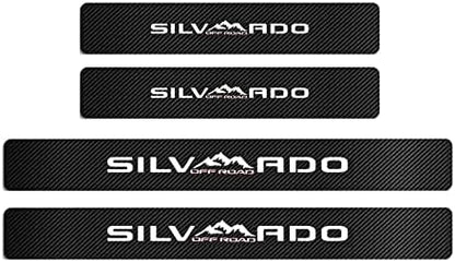 MAXDOOL 4Pcs Car Door Sill Protector Reflective 4D Silverado Off Road - Image 2