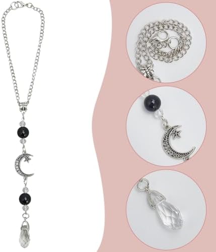 Black Obsidian Hanging Car Charm Stone Auto Rear View Mirror Ornament Dangling - Image 6