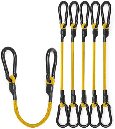 8 Pack 36" Carabiner Bungee Cords Heavy Duty Outdoor, 190 Lb Break Strength by LuckyStraps