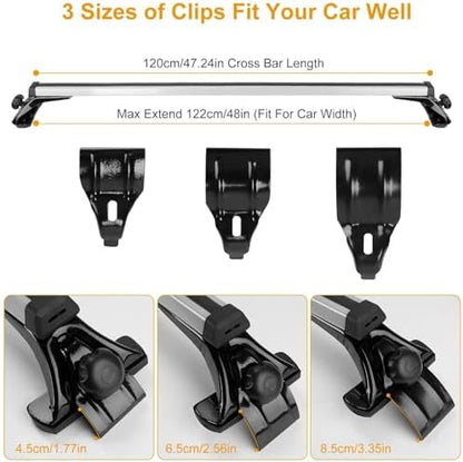 47.24in Universal Top Roof Rack Cross Bar Cargo Carrier Aluminum Crossbar Rack - Image 5