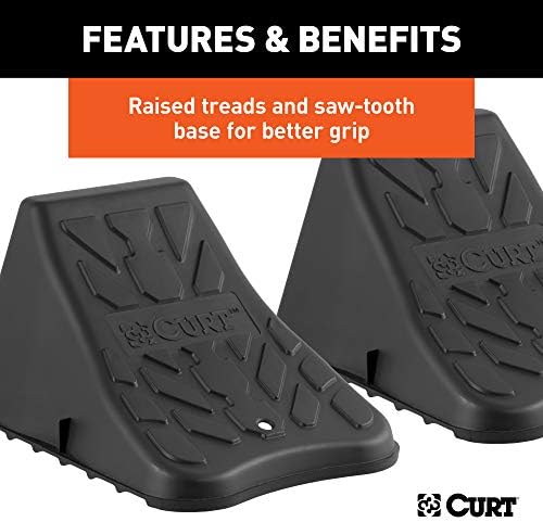 CURT 22800 Black Plastic Wheel Chocks - Image 5