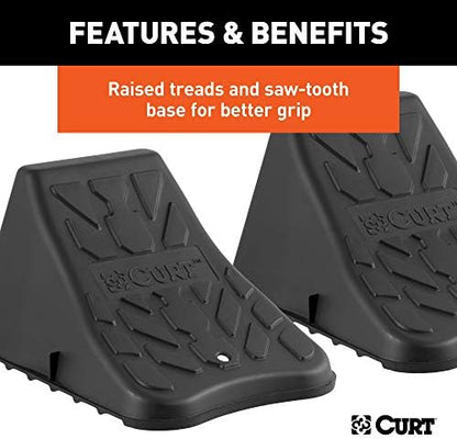 CURT 22800 Black Plastic Wheel Chocks - Image 5