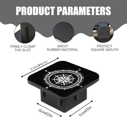 Trailer Hitch Cover, Compass Pattern Hitch Cover Rubber Towing Hitch Plug Covers - Image 3