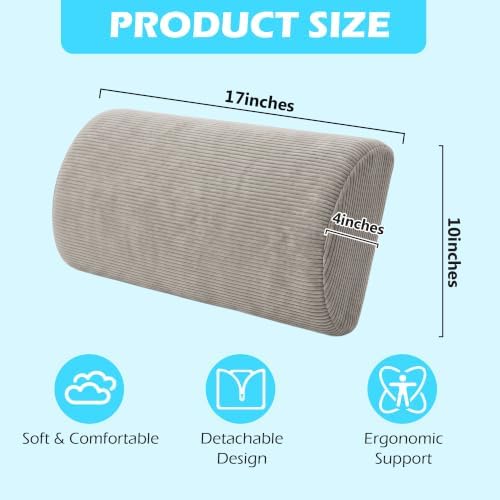 XIAIJIA Lumbar Support Pillow for Couch, Recliner Chair, Light Grey - Image 2