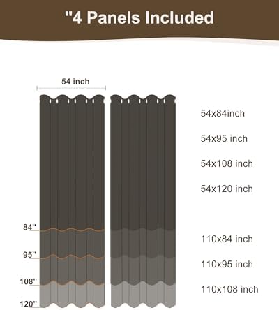 Outdoor Curtains for Patio Waterproof Rod Pocket 4 Pcs 54x84 Inch Black - Image 7