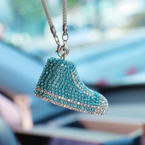 Bling Sneaker Shoe Sparkly Car Hanging Ornament, Cute Crystal Rear View Mirror - Image 5