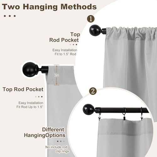 Outdoor Curtains for Patio Waterproof Rod Pocket 6 Pcs 54x84 Silver Grey - Image 3