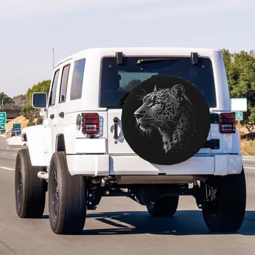 Realistic Leopard Spare Tire Cover Dust-Proof Wheel Tire Cover Fit Trailer - Image 3