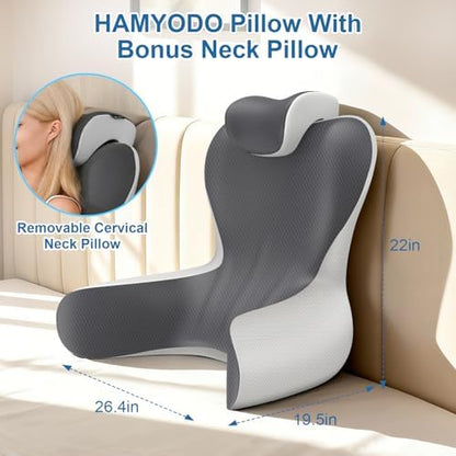 22" XL Reading Pillow Sitting in Bed, Back Support & Armrests - Image 5