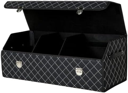 Car Trunk Organizer with Sturdy Faux Leather Lid by Unknown