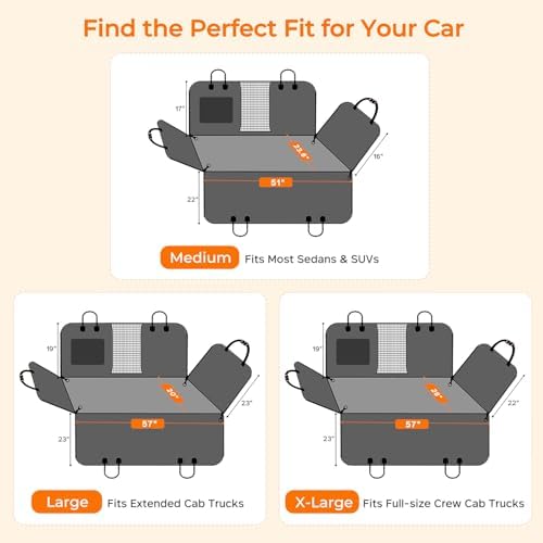 URPOWER Hard Bottom Dog Car Seat Cover, Back Seat Extender - Image 5