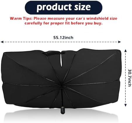 Car Windshield Sun Shade, Foldable Car Shade Umbrella - Image 2