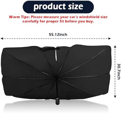Car Windshield Sun Shade, Foldable Car Shade Umbrella - Image 2