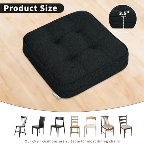 GOFORIT Chair Cushions Set of 4, Tufted Shredded Memory Foam Chair Pads - Image 4