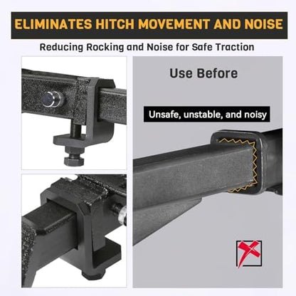 Anti Rattle Hitch Tightener Clamp, Heavy Duty 1/2in Synthetic Steel Coated - Image 7