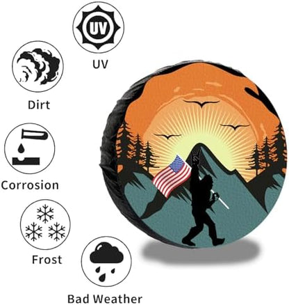 Spare Tire Cover for RV Trailer, Waterproof Leather American Flag Spare Tire - Image 5