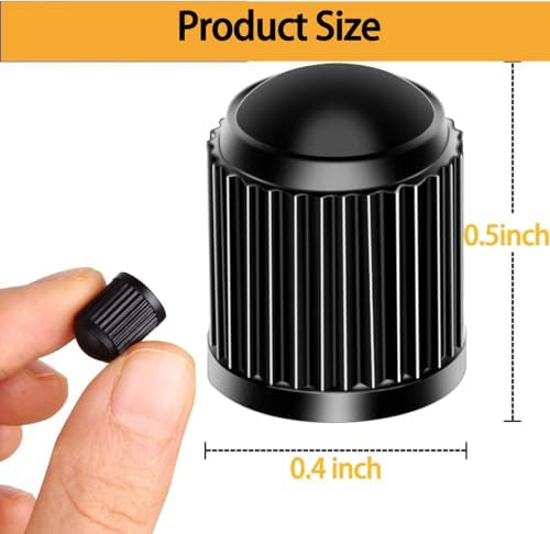 100 Pcs Valve Stem Caps Tire Caps Plastic Black Valve Tire Covers - Image 3