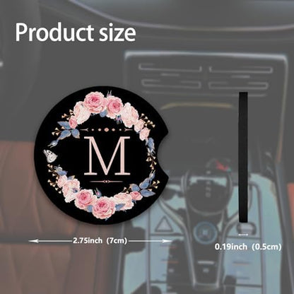 2pcs Letter M Car Coasters, Absorbent Universal neoprener Cup Holder Coasters - Image 3