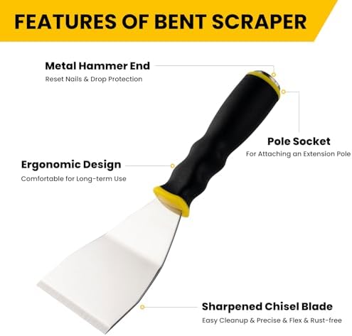 Mister Rui 3" Heavy Duty Bent Scraper, Hammer End - Image 2