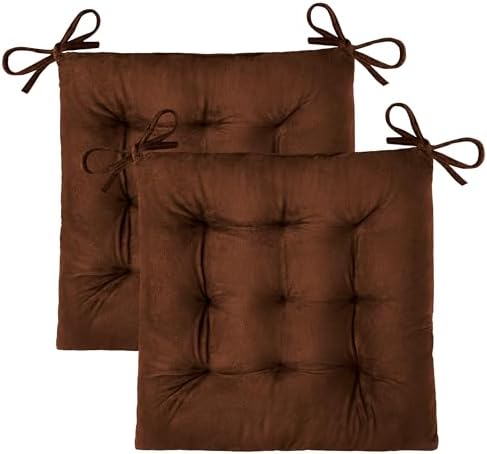 OVOV 2 Pack Chair Cushions for Dining Chairs 15.5"x15.5" Coffee by OVOV