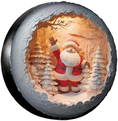 Christmas Santa Claus Spare Tire Cover Wheel Protectors Weatherproof Sun by Gayruaicjz