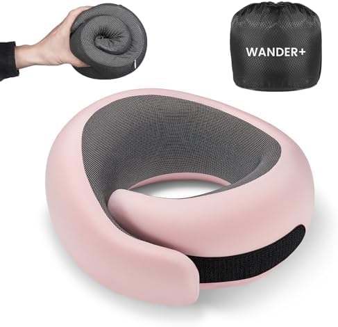 WANDER+® Travel Neck Pillow, Pure Memory Foam Neck Pillow by WANDER