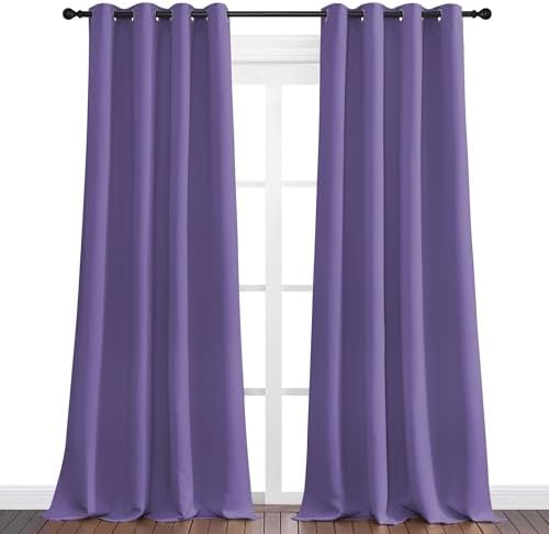 NICETOWN Lilac Purple Blackout Curtains 108" Long, 2 Pieces - Image 2
