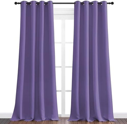 NICETOWN Lilac Purple Blackout Curtains 108" Long, 2 Pieces - Image 2