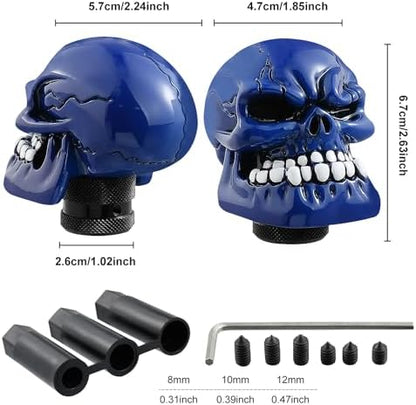Skull Shift Knob Cars Truck Gear Shifter Stick Handle SUV Blue - Image 3