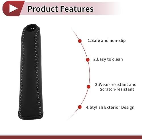 Car Handbrake Cover Leather Black Textured - Image 4