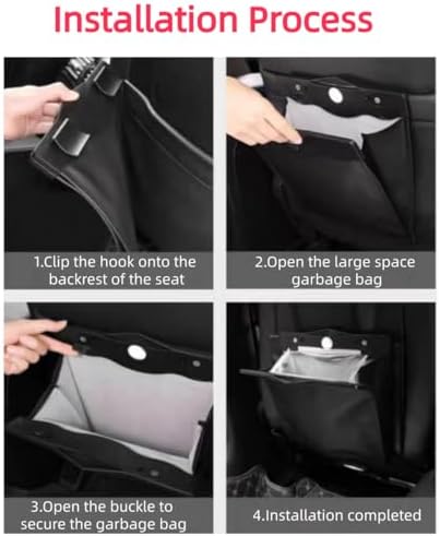Car Leather Trash Bag Smart LED Waterproof Organizer Storage Garbage Can - Image 6