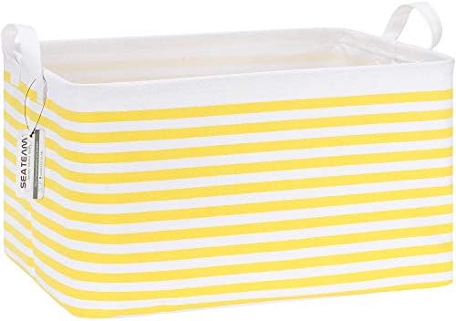 Sea Team Large Rectangle Open-Top Canvas Storage Basket by SeaTeam