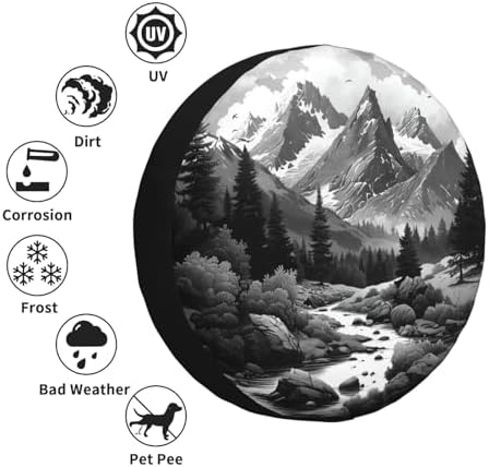 Spare Tire Cover Abstract Moon Mountain Tree Landscape Wheel Covers - Image 4