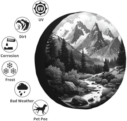 Spare Tire Cover Abstract Moon Mountain Tree Landscape Wheel Covers - Image 4