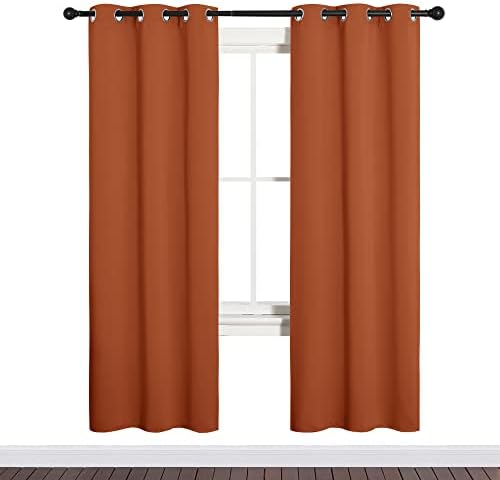 NICETOWN Blackout Curtain Panels, 1 Pair, 34 x 72-inch, Burnt Orange - Image 2