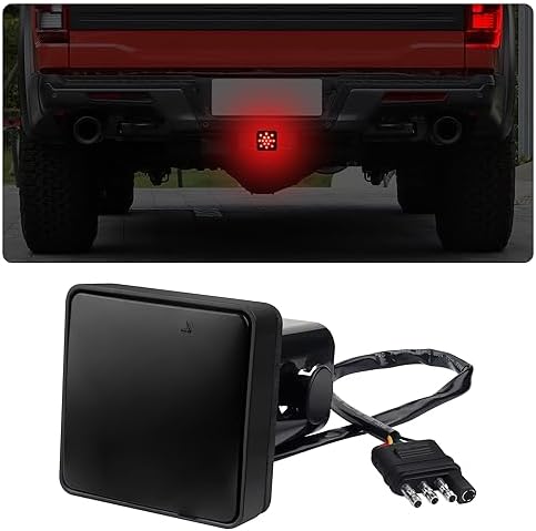 carleef 15 LED Trailer Hitch Brake Light, 12V Red Lights Smoked Tail Lights by Unknown