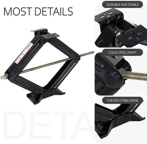 5000 lb Lift 24" RV Stabilizing Scissor Jack, Scissor Lifting Jacks w/Handle - Image 3