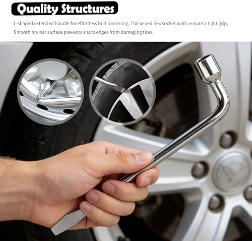 Aokdom L-Type 19mm Lug Wrench for Car, Dual-Head Heave Duty Lug Nut Wrench - Image 6