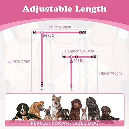 BWOGUE Dog Seat Belt for Car, Headrest Restraint Lead, Non-Elastic - Image 4