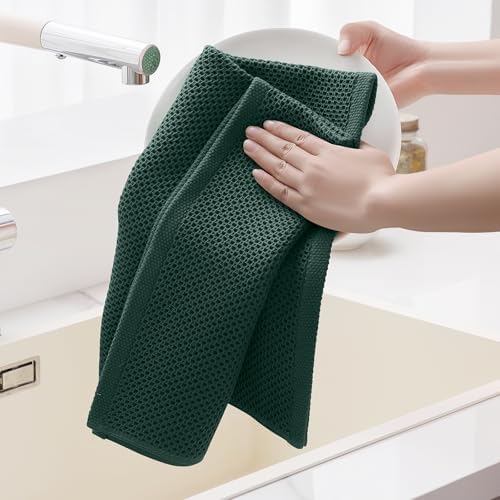 Homaxy 100% Cotton Oversized Waffle Weave Kitchen Towels 8-Pack - Image 4