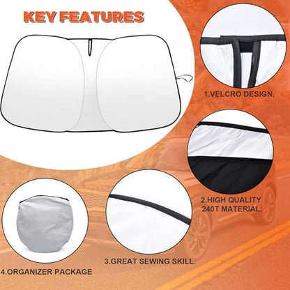 Foldable Front Windshield Sunshade fit - Image 7