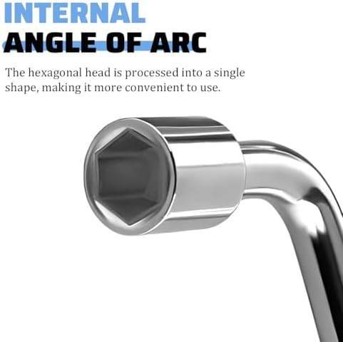 Car Spare Tire Wrench, 17mm L-Type Steel Hexagon Slotted End Socket Tire Repair - Image 3