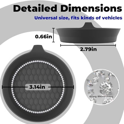 4 PCS Car Cup Coasters, Bling Cup Holder Coaster - Image 3