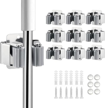 JAMEND CLXP 9PCS Broom and Mop Holder, Heavy Duty Garden Tool Organizer Rack by JAMEND+CLXP