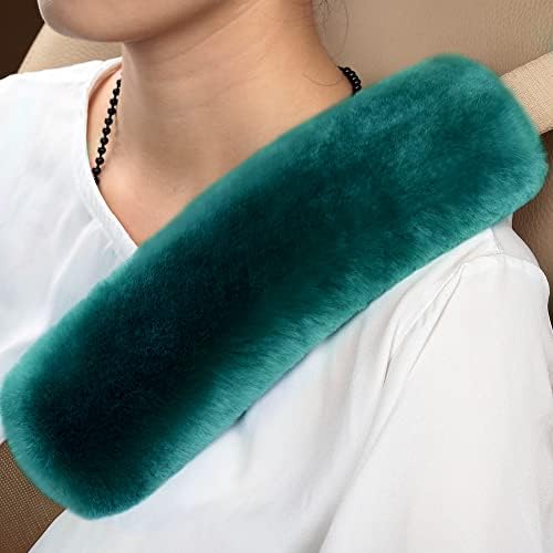 OGLAND 2 Pack Sheepskin Car Seat Belt Cover Pads | Wool Seatbelt Cushions - Image 2